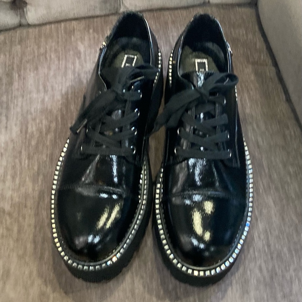 Liu Jo Avant Garde New patent leather oxfords with crystal Studded Trim